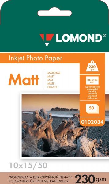 Фотобумага Lomond 102034 150 х 100 230 г/м2 50 л. покрытие матовое белый